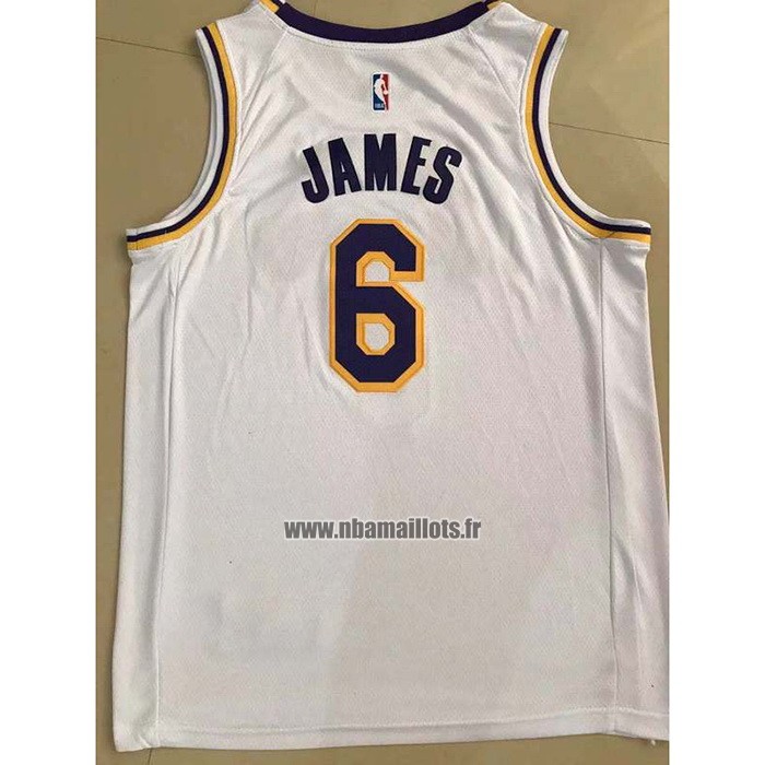 Maillot Los Angeles Lakers LeBron James NO 6 Association 2021-22 Blanc